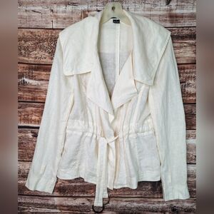 Ellen Tracy Linen Jacket Lagenlook 4 Imperfect